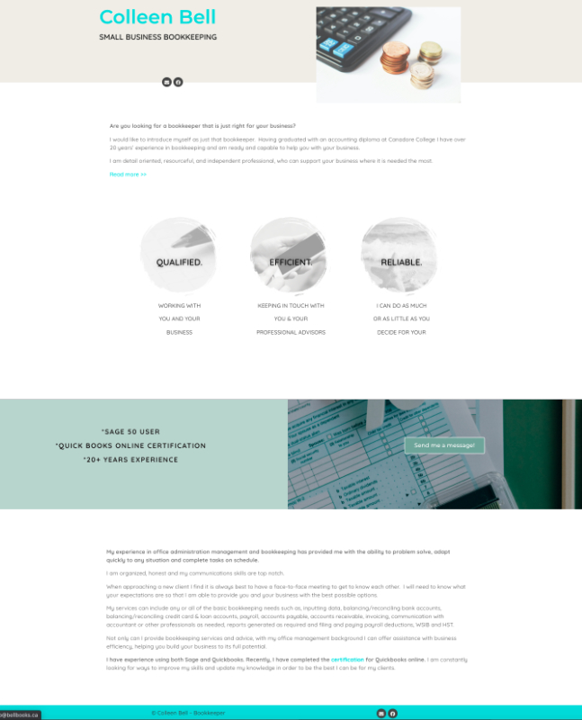bookkeeper website design